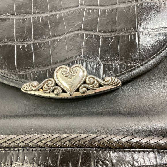 Vintage Brighton Croc Embossed Leather Bucket Crossbody - Picture 7 of 7